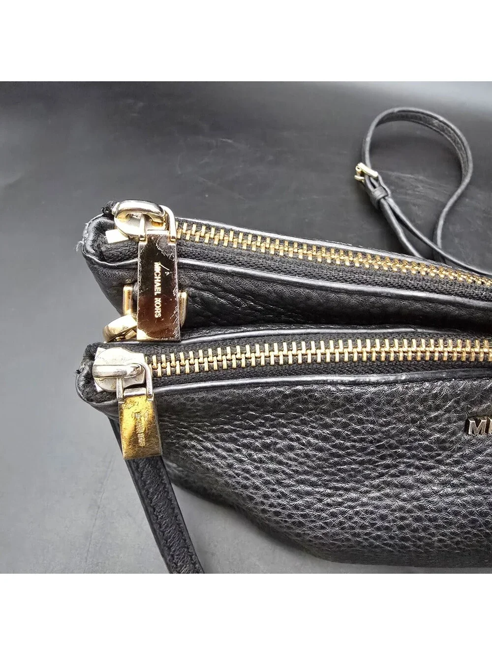 Michael Kors Trisha Medium Pebbled Leather Triple Compartment Crossbody Bag